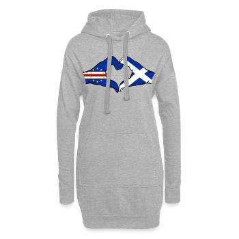 Kap Verde Schottland Flagge Hände Herzform - Hoodie-Kleid - Grau meliert - Vorne