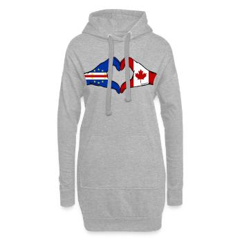 Kap Verde Kanada Flagge Hände Herzform - Hoodie-Kleid - Grau meliert - Vorne