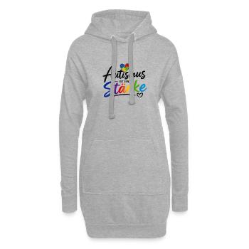 Autismus ist eine Stärke  - Hoodie-Kleid - Grau meliert - Vorne