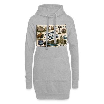South Dakota Mount Rushmore Vintage-Aufkleber - Hoodie-Kleid - Grau meliert - Vorne