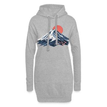 Mountain Landscape Sakura Sun Fuji - Hoodie Dress - heather grey - Front
