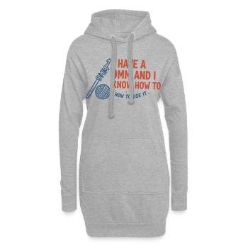 Ich habe eine 9mm und weiß, wie man sie häkelt - Hoodie-Kleid - Grau meliert - Vorne