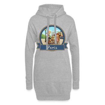 Kek & Ina in Paris - Hoodie-Kleid - Grau meliert - Vorne
