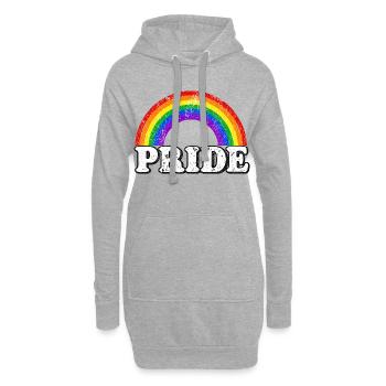 Pride Regenbogen Vintage Statement LGBTQ Fans - Hoodie-Kleid - Grau meliert - Vorne