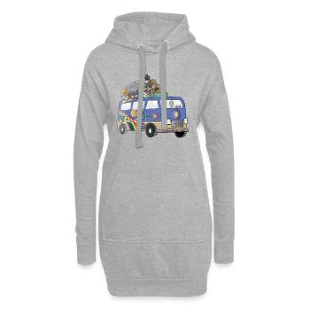 Hippie Camper Motif Vanlife Camping Retro - Hoodie Dress - heather grey - Front