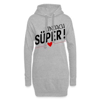 Süper - Hoodie-Kleid - Grau meliert - Vorne