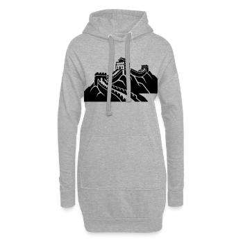 Great Wall of China - Hoodie Dress - heather grey - Front