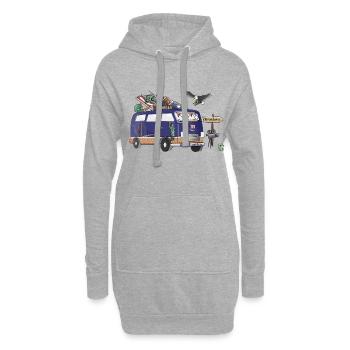 USA Camper Motif Vanlife Camping Vacation - Hoodie Dress - heather grey - Front