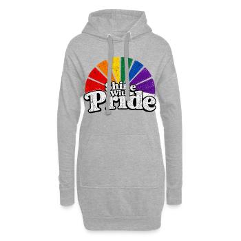 Shine With Pride LGBTQ Statement Retro CSD Fan - Hoodie Dress - heather grey - Front