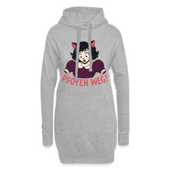 Pfoten Weg! – Katzen Frau Party Statement - Hoodie-Kleid - Grau meliert - Vorne