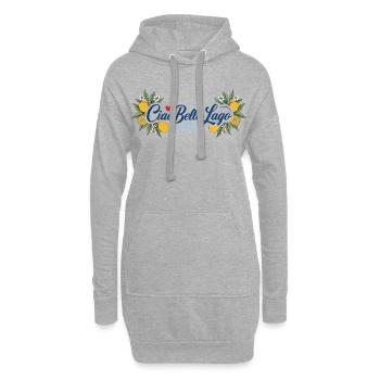 Ciao Bella Lago Motif Citron Vagues - Sweat-shirt à capuche long Femme - gris chiné - Devant