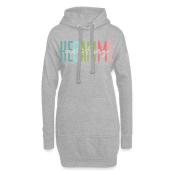 Hebamme mit Herz Design - Hoodie-Kleid - Grau meliert - Vorne