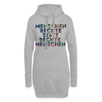 Menschenrechte Statt Rechte Menschen T-Shirt  - Hoodie-Kleid - Grau meliert - Vorne