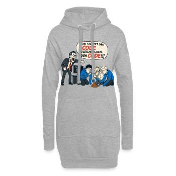 Ihr Solltet Den Code Durchsuchen – IT Humor - Hoodie-Kleid - Grau meliert - Vorne