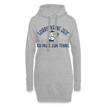 Tennisspieler Gans Muss zum Tennis - Hoodie-Kleid - Grau meliert - Vorne