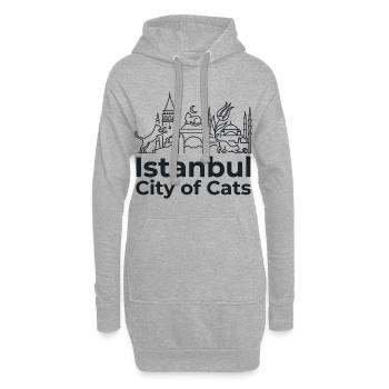 Istanbul City of Cats - Hoodie Dress - heather grey - Front
