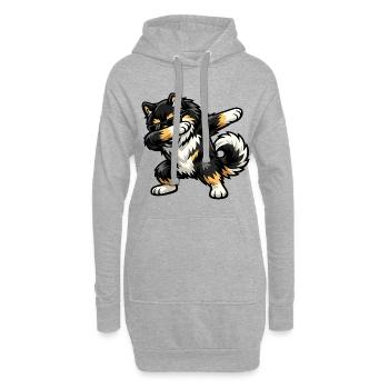 Dapping du Lapphund finlandais - Sweat-shirt à capuche long Femme - gris chiné - Devant