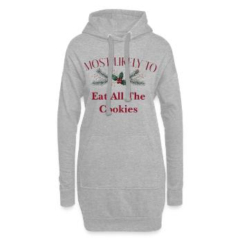 Most Likely To Eat All The Cookies - Hoodie Dress - heather grey - Front
