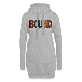 BOUND – Going Places | A book play on words - Hoodie Dress - heather grey - Front
