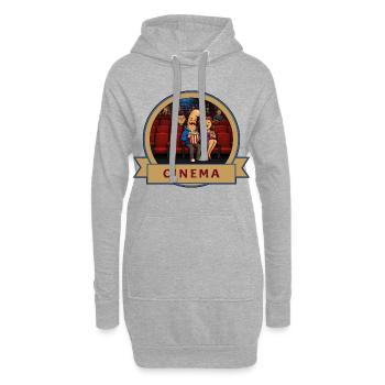 Kek & Ina au cinéma - gag de la vie - Sweat-shirt à capuche long Femme - gris chiné - Devant