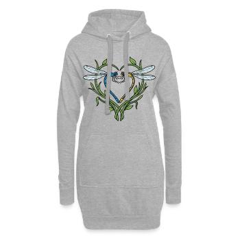 Cœur de Libellule - Sweat-shirt à capuche long Femme - gris chiné - Devant
