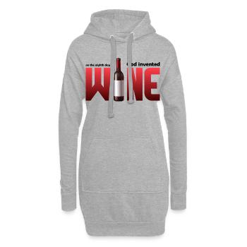 Bouteille de vin en grande typographie - Sweat-shirt à capuche long Femme - gris chiné - Devant