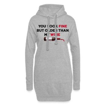 Art de la bouteille de vin fine - Sweat-shirt à capuche long Femme - gris chiné - Devant