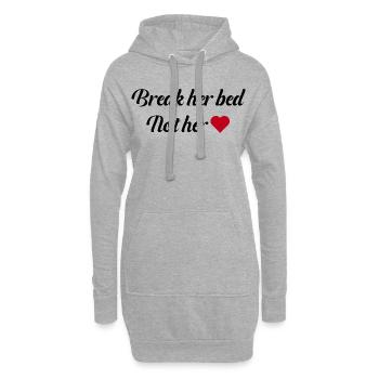 Cœur Rouge sur fond noir - Sweat-shirt à capuche long Femme - gris chiné - Devant
