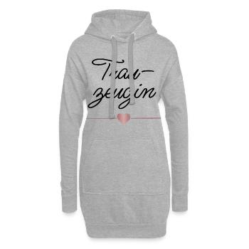 Cadeau de mariage de la demoiselle d’honneur en cœur - Sweat-shirt à capuche long Femme - gris chiné - Devant