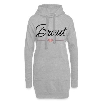 Braut Herz Hochzeit JGA Geschenk - Hoodie-Kleid - Grau meliert - Vorne