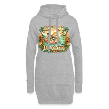 Attendant l’anticipation du squelette d’Halloween - Sweat-shirt à capuche long Femme - gris chiné - Devant
