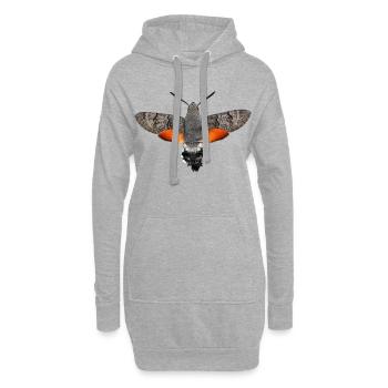 Papillon colibri Macroglossum stellatarum - Sweat-shirt à capuche long Femme - gris chiné - Devant