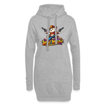 Wild Westie Cowboy Design (Design Original) - Sweat-shirt à capuche long Femme - gris chiné - Devant