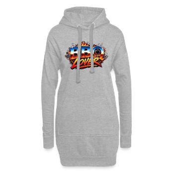 Logo des Flammes des Amoureux du BBQ - Sweat-shirt à capuche long Femme - gris chiné - Devant