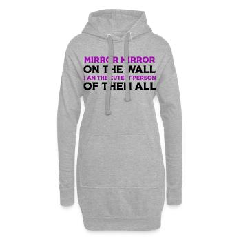 Miroir Miroir Je suis la plus mignonne - Sweat-shirt à capuche long Femme - gris chiné - Devant