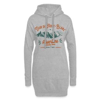 Tour du Mont-Blanc TMB Adventure Randonnée Alpes - Sweat-shirt à capuche long Femme - gris chiné - Devant