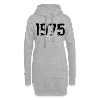 1975 - Sweat-shirt à capuche long Femme - gris chiné - Devant