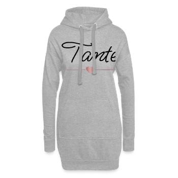 Meilleure tante au cœur – Cadeau familial - Sweat-shirt à capuche long Femme - gris chiné - Devant