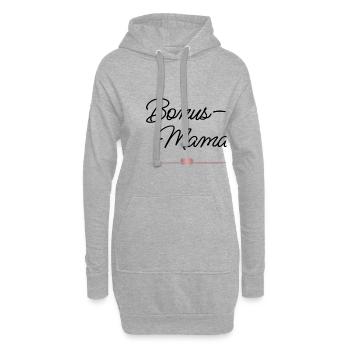 Meilleure Maman Bonus avec Cœur – Cadeau - Sweat-shirt à capuche long Femme - gris chiné - Devant