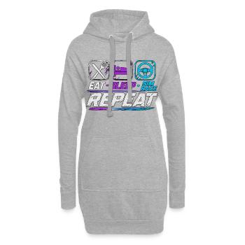 Répétition de la course Sleep Sim pour les fans de sim racing - Sweat-shirt à capuche long Femme - gris chiné - Devant