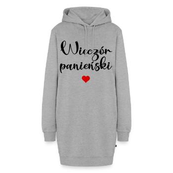 Junggesellinnenabschied - Hoodie-Kleid - Grau meliert - Vorne - AI Model Female 172 light (172cm)