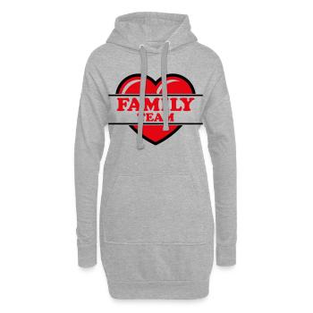 Family Team (Familie / Herz / Liebe / Love / R 2C) - Hoodie-Kleid - Grau meliert - Vorne