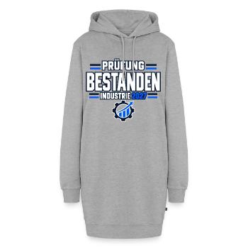 Prüfung bestanden – Industrie Abschluss 2027 - Hoodie-Kleid - Grau meliert - Vorne - AI Model Female 172 light (172cm)