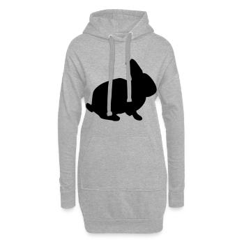 Bunny - Sweat-shirt à capuche long Femme - gris chiné - Devant