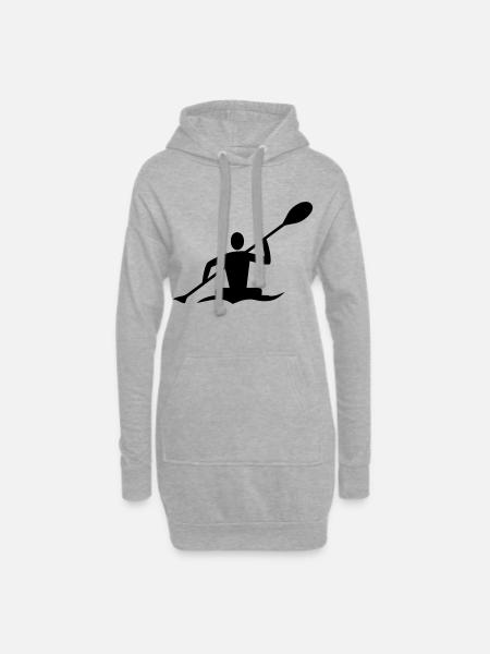 Kanufahrer - Hoodie-Kleid - Grau meliert