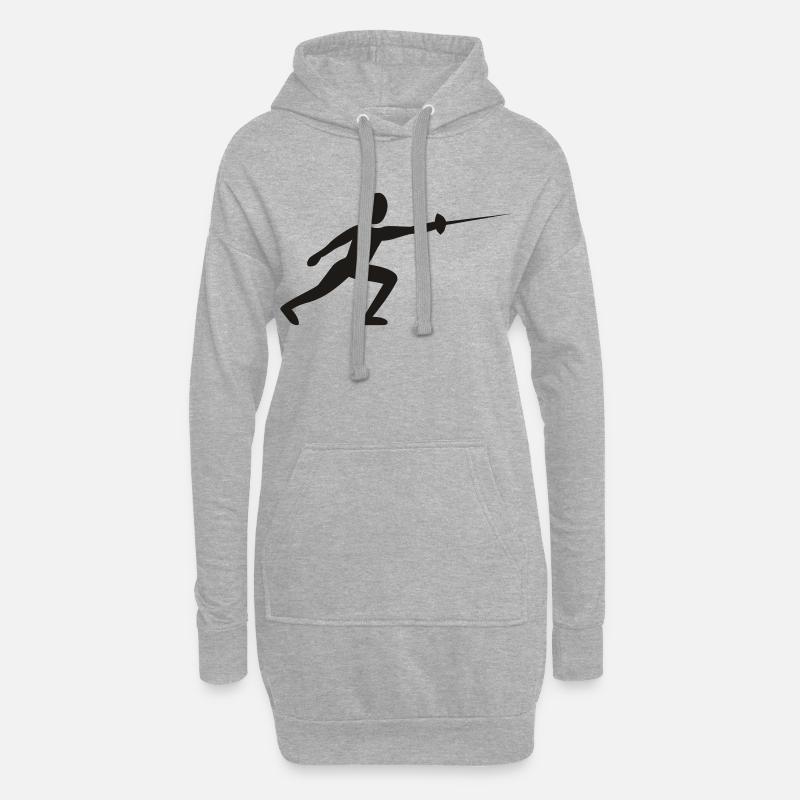 Fechter - Hoodie-Kleid - Grau meliert