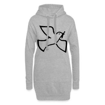Friedenstaube - Hoodie-Kleid - Grau meliert - Vorne