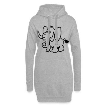 Elefant - Hoodie-Kleid - Grau meliert - Vorne