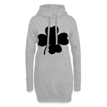 Trèfle à quatre feuilles - Sweat-shirt à capuche long Femme - gris chiné - Devant