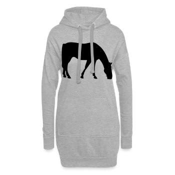 Pferd - Hoodie-Kleid - Grau meliert - Vorne